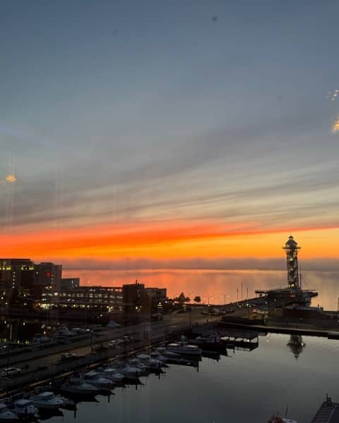 Lake Erie shoreline in Erie, Pennsylvania